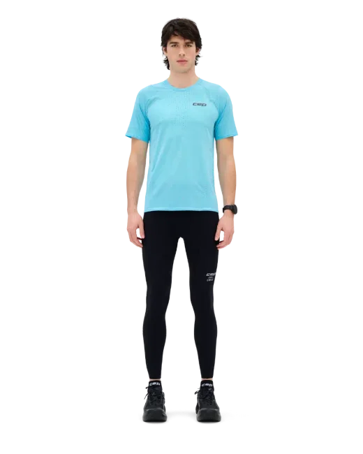 Męska koszulka sportowa do biegania na lato ultracienka z krótkim rękawem niebieska CEP