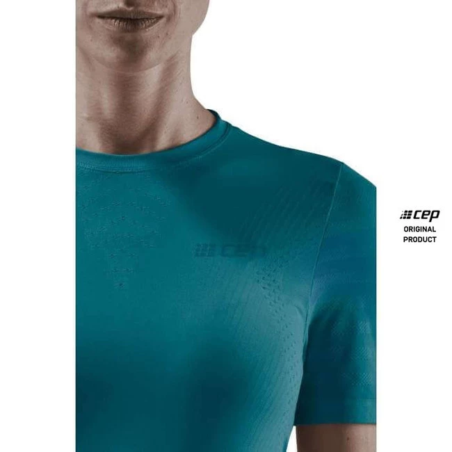 Damska koszulka sportowa z krótkim rękawem CEP Ultralight niebieska