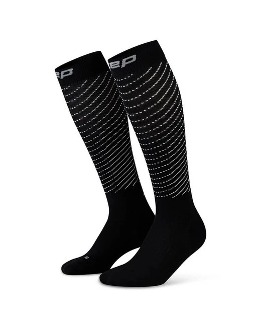 Męskie długie skarpety kompresyjne do biegania CEP Pro Run Reflective 3.0 czarne
