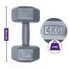 DrFit Hantle sześciokątne heksagony 4 kg ciemnoszare (2 sztuki)