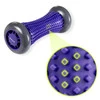 DrFit Roller rehabilitacyjny do stóp z wypustkami sensorycznymi fioletowy 17cm (szare koła)
