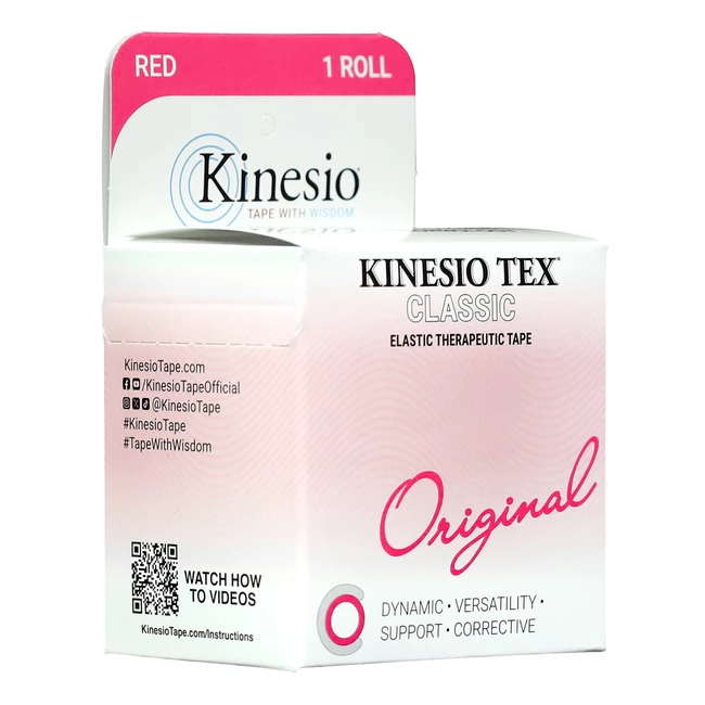 Kinesio Tex Classic bawełniana z liniami ułatwiającymi cięcie 5cm x 4m czerwona