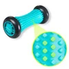 DrFit Roller rehabilitacyjny do stóp z wypustkami sensorycznymi turkusowy 17cm (szare koła)
